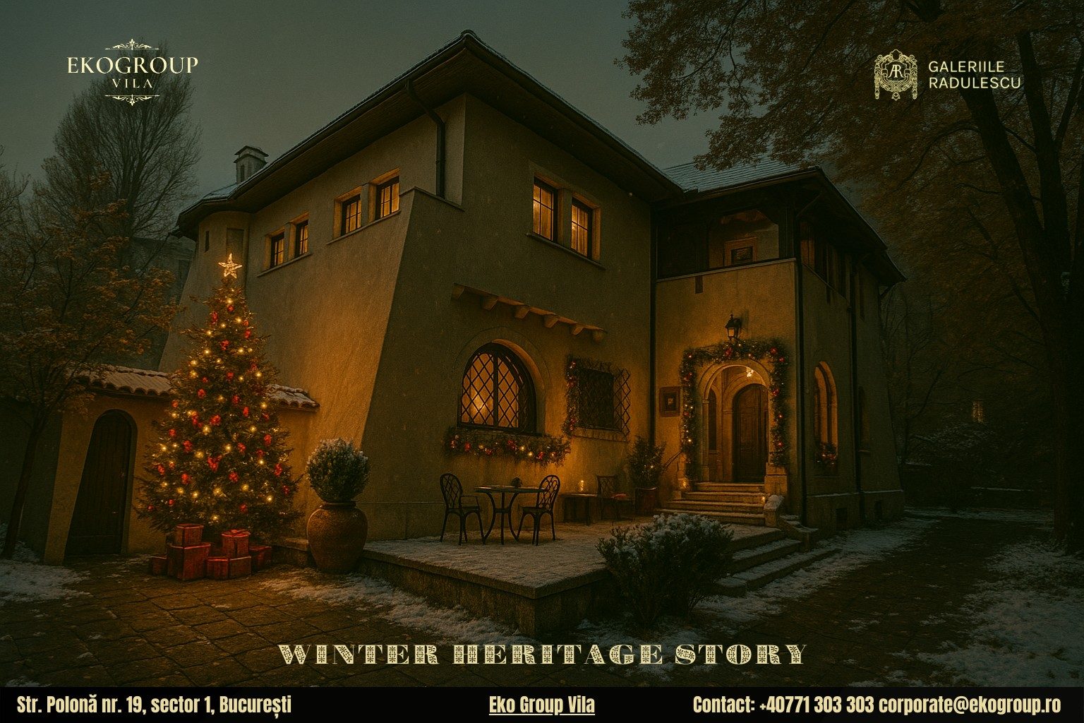 Poveste de Craciun în spiritul anilor ’30: Eleganța și farmecul fostei Case Tătărăscu, astăzi Eko Group Vila 3 Poveste de Craciun în spiritul anilor ’30: Eleganța și farmecul fostei Case Tătărăscu, astăzi Eko Group Vila